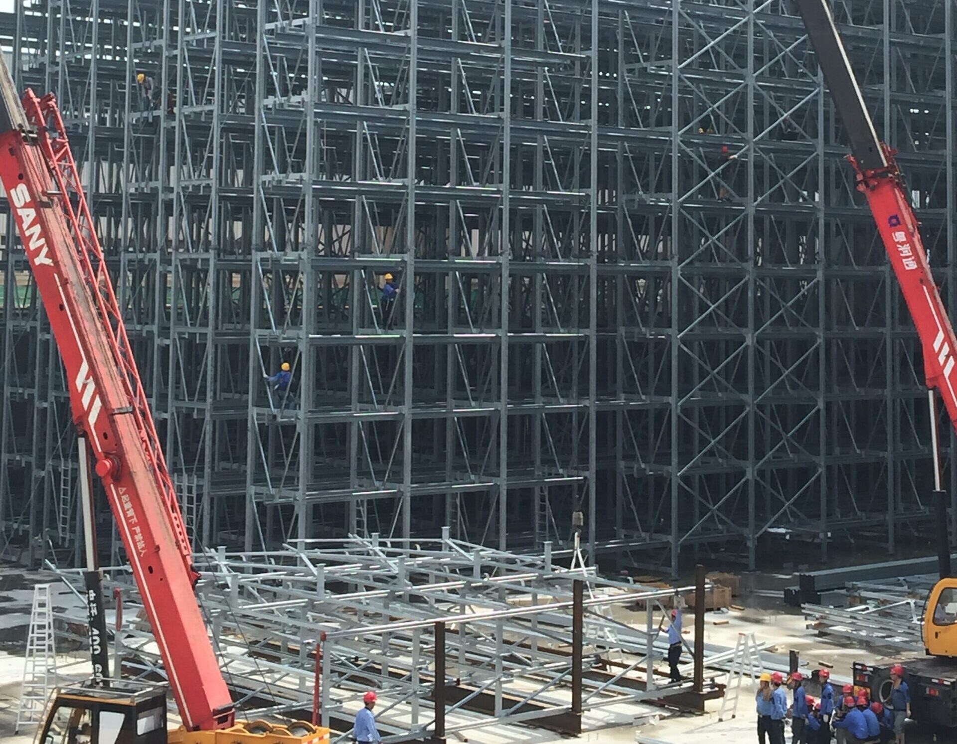 Building the Backbone of Modern Warehousing: High-Rise Racking System Construction in Progress